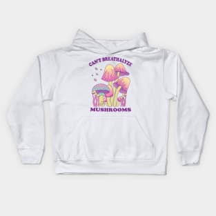 Mushroom Shirt Design for Mushroom Lovers - Can't Breathalyze Mushrooms Kids Hoodie